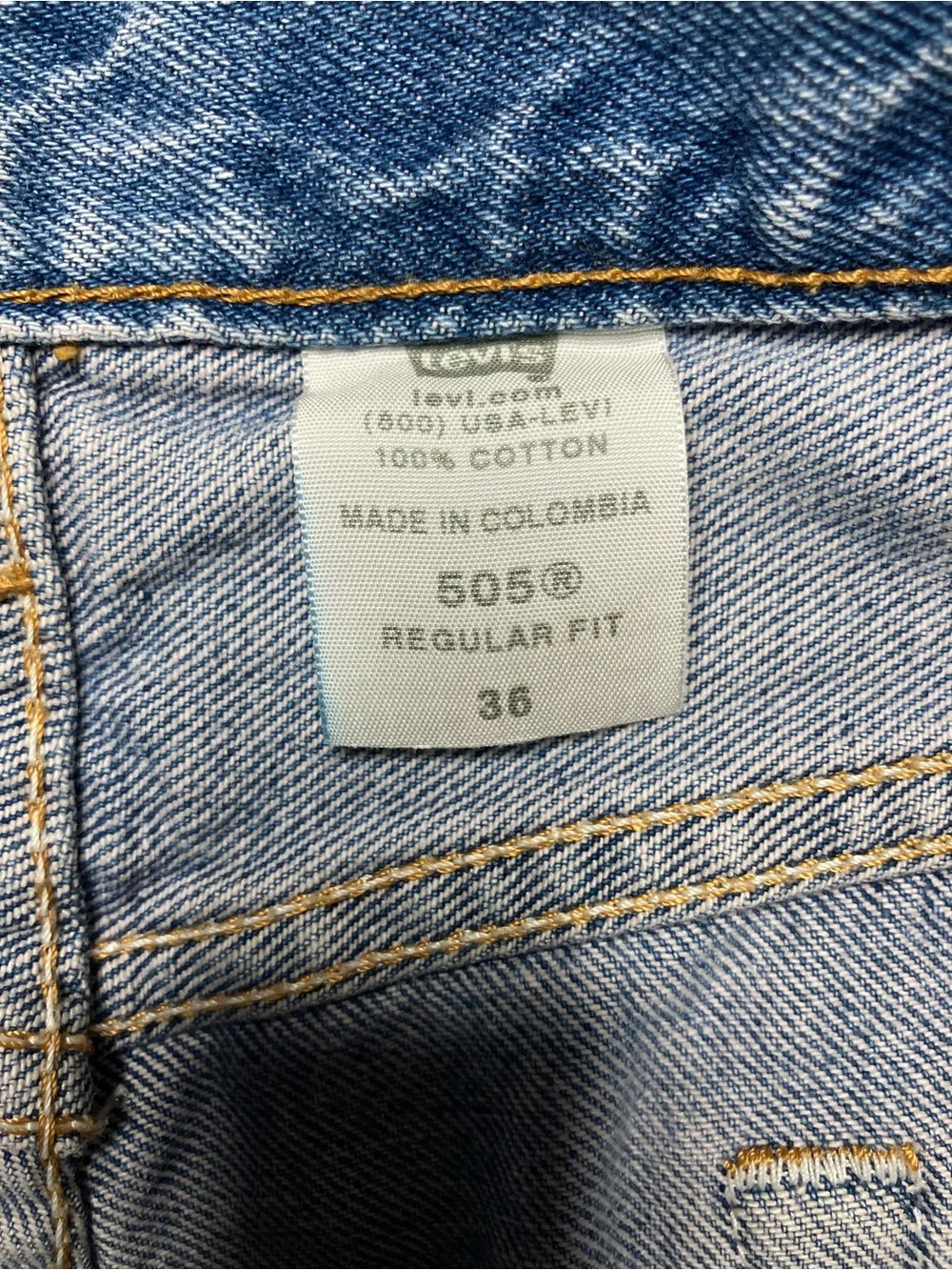 Vintage Levi's 505 Vintage Jorts W36 Y2K Light Wash Mens Blue